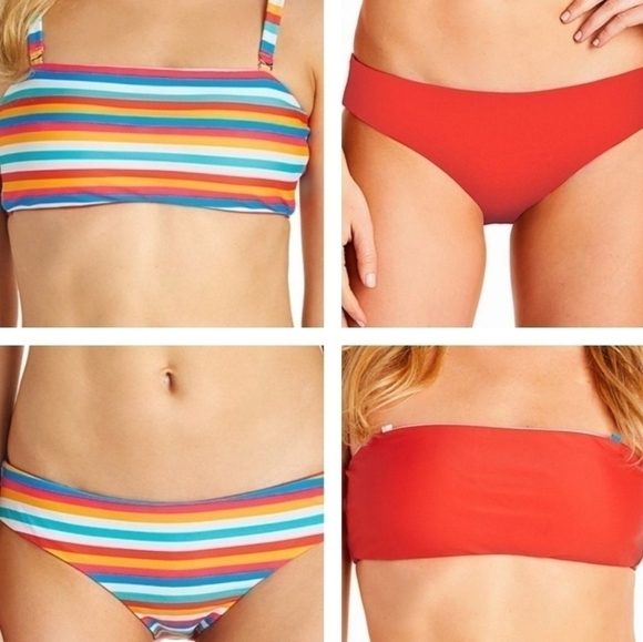 𝅺raisins Stripe Reversible Bandeau Swimsuit - Picture 1 of 8